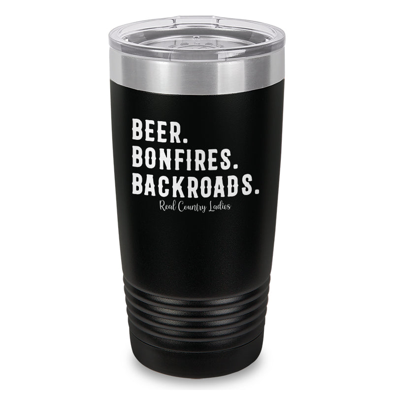 Beer Bonfires Backroads Laser Etched Tumbler