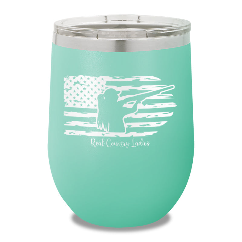 Shotgun USA Flag 12oz Stemless Wine Cup