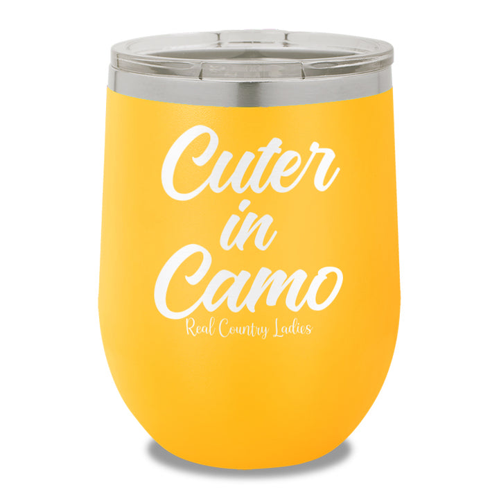 Cuter In Camo 12oz Stemless Wine Cup