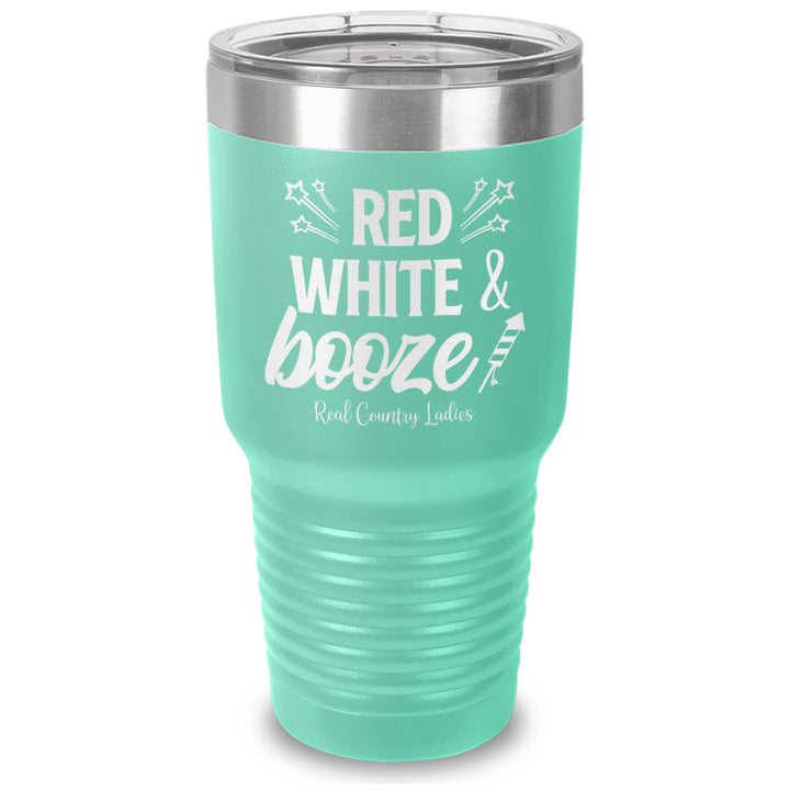 Red White And Booze Laser Etched Tumbler