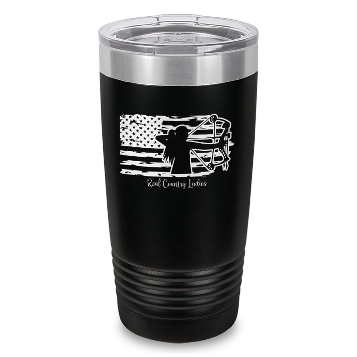 Bow USA Flag Laser Etched Tumbler