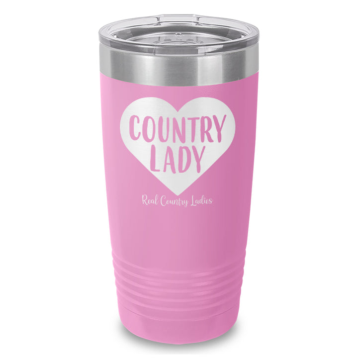 Country Lady Heart Laser Etched Tumbler