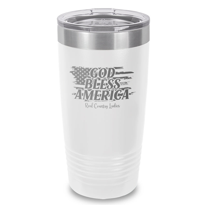 God Bless America Laser Etched Tumbler