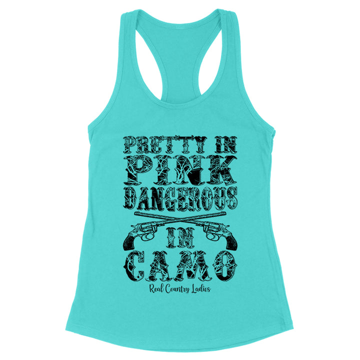 Pretty In Pink Dangerous In Camo Black Print Front Apparel