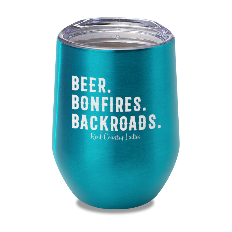 Beer Bonfires Backroads Laser Etched Tumbler