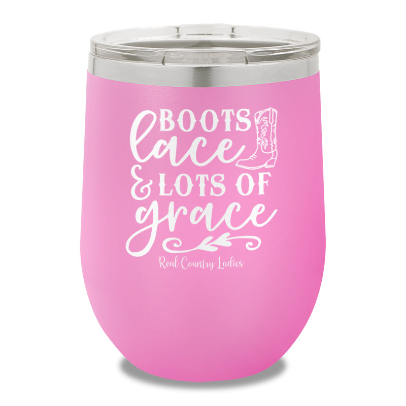 Boots Lace And Lots Of Grace 12oz Stemless Wine Cup