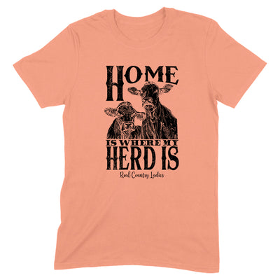 Home Is Where My Herd Is Black Print Front Apparel