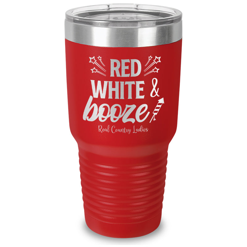 Red White And Booze Laser Etched Tumbler