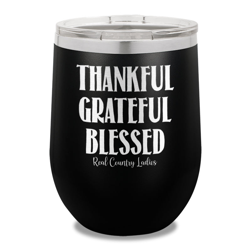 Thankful Grateful Blessed Stemless Wine Cup