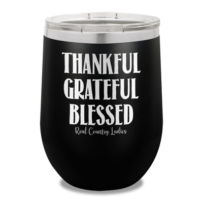 Thankful Grateful Blessed Stemless Wine Cup