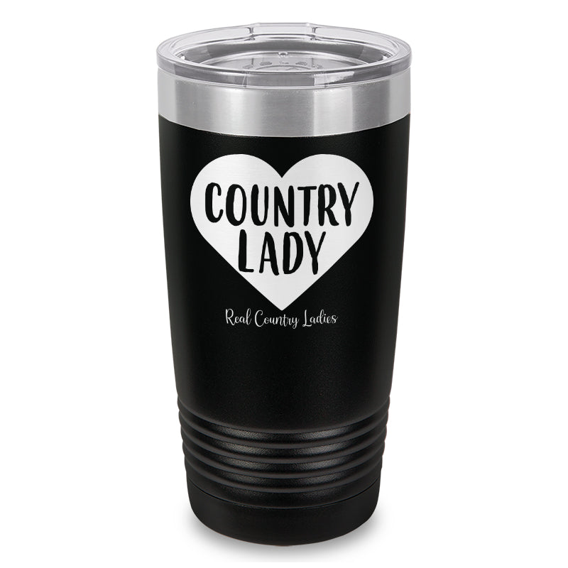 Country Lady Heart Laser Etched Tumbler