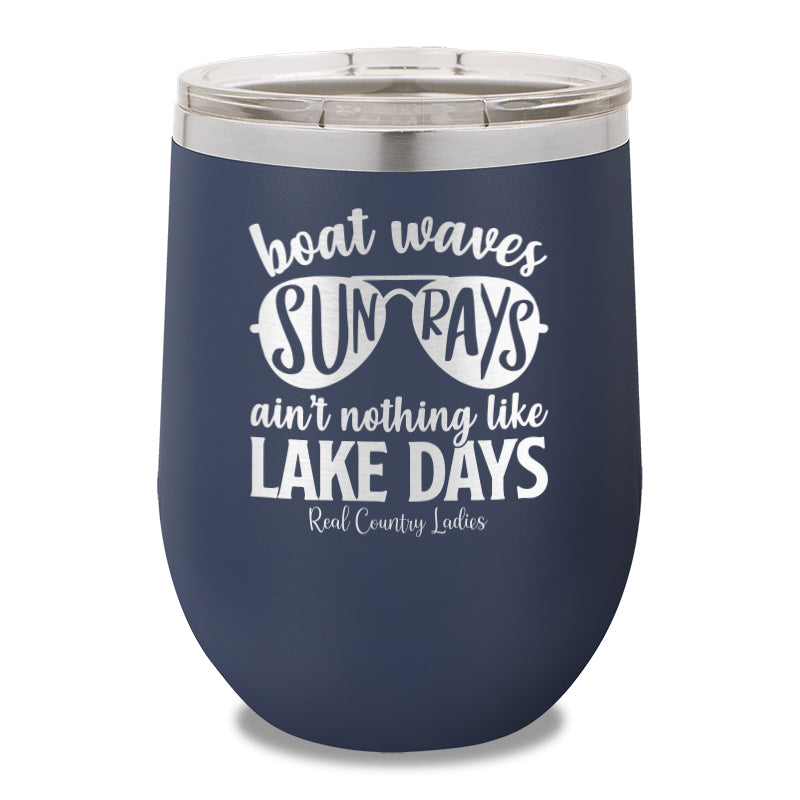 Boat Waves Sun Rays 12oz Stemless Wine Cup