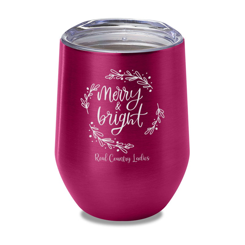 Merry And Bright Laser Etched Tumbler