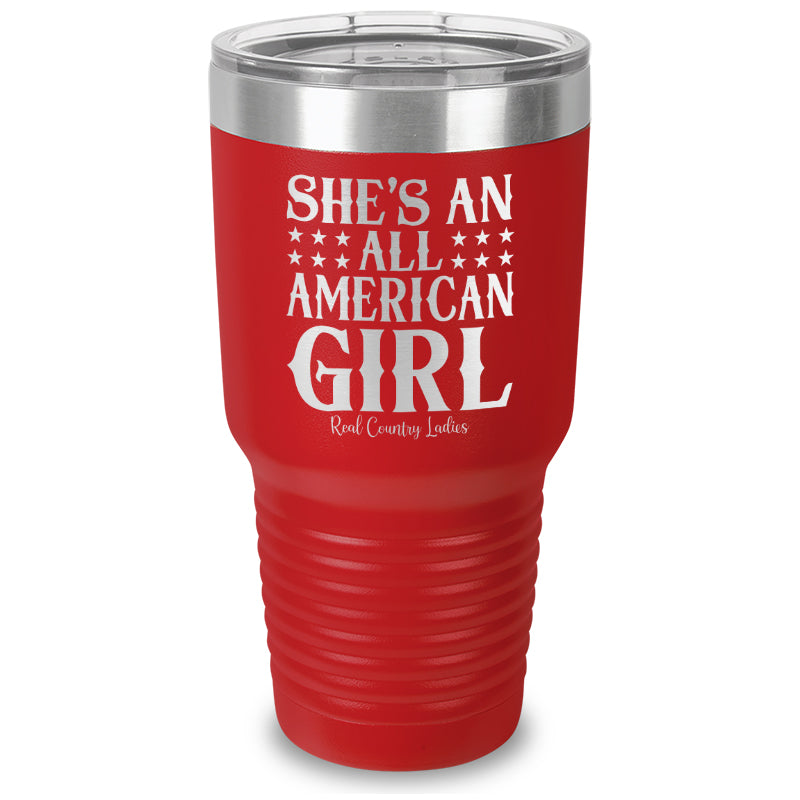 All American Girl Laser Etched Tumbler