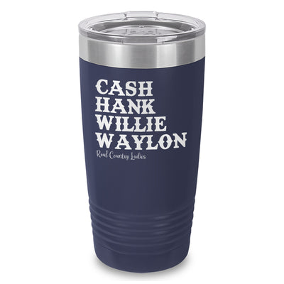 Cash Hank Willie Waylon Laser Etched Tumbler