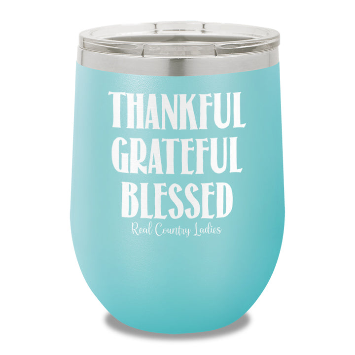 Thankful Grateful Blessed Stemless Wine Cup