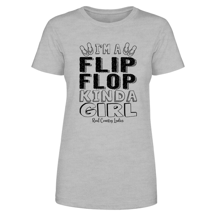 I'm A Flip Flop Kinda Girl Black Print Front Apparel