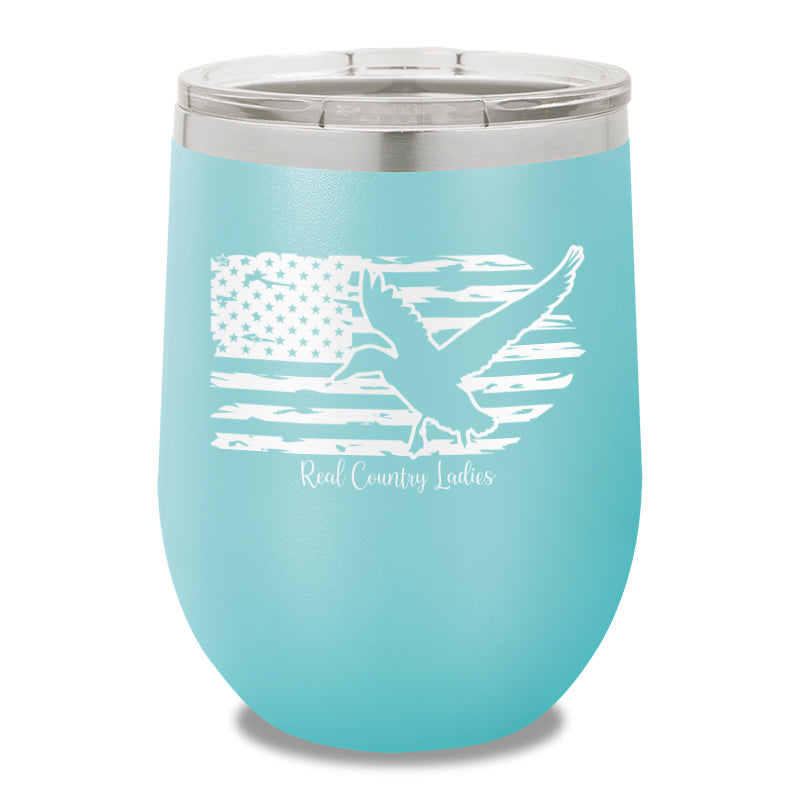 Duck USA Flag 12oz Stemless Wine Cup