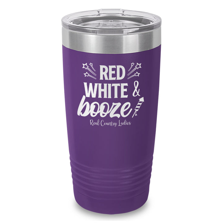 Red White And Booze Laser Etched Tumbler