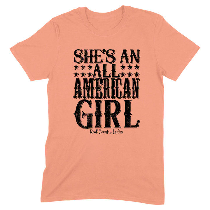 All American Girl Black Print Front Apparel