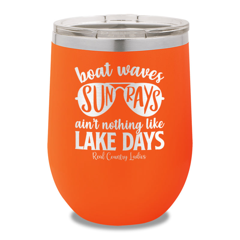 Boat Waves Sun Rays 12oz Stemless Wine Cup