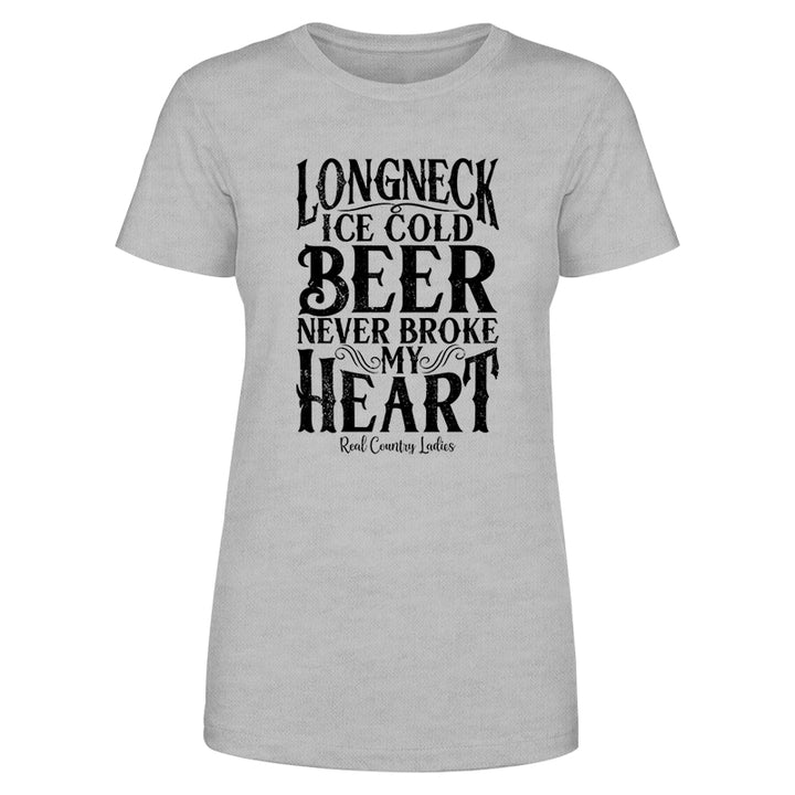 Longneck Ice Cold Beer Black Print Front Apparel