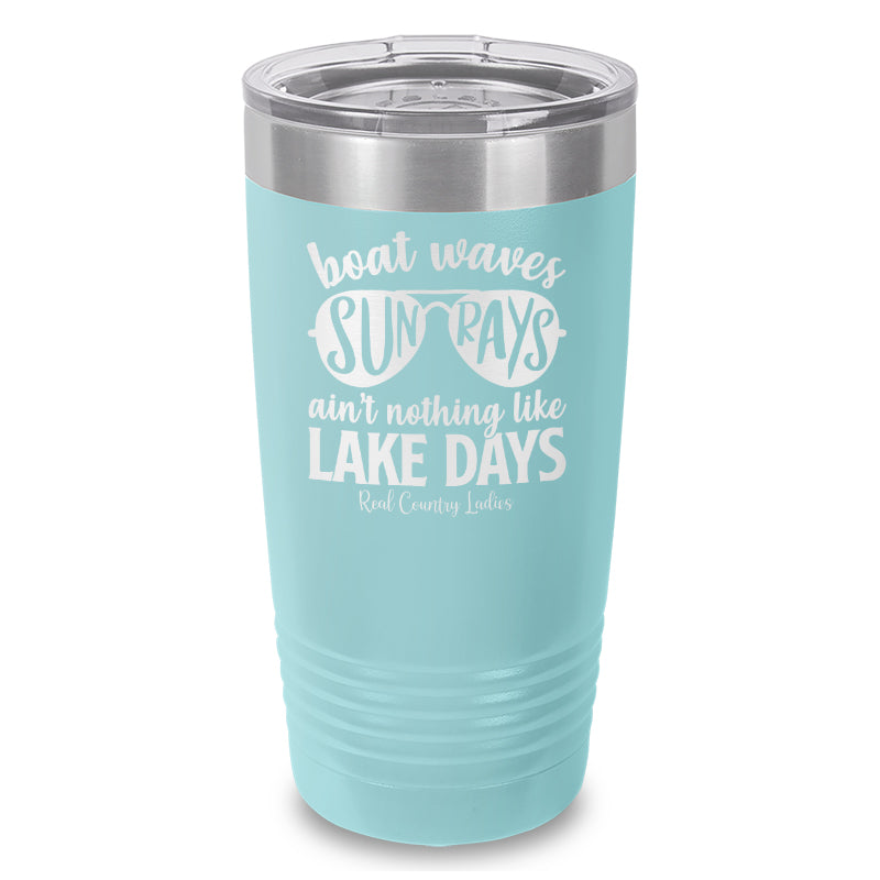 Boat Waves Sun Rays Laser Etched Tumbler