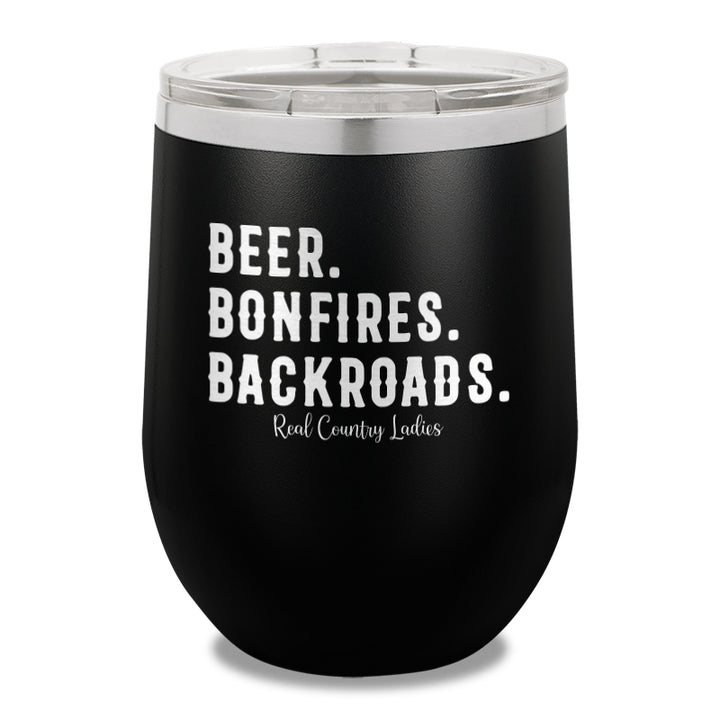 Beer Bonfires Backroads 12oz Stemless Wine Cup