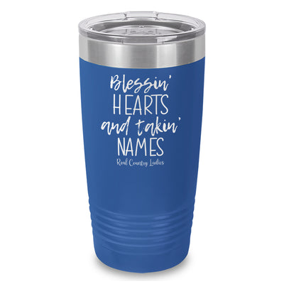 Blessin Hearts And Takin Names Laser Etched Tumbler