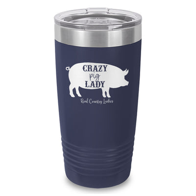 Crazy Pig Lady Laser Etched Tumbler