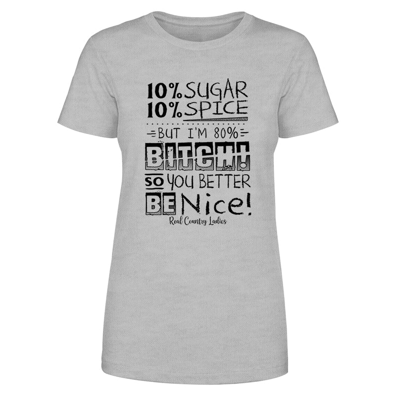 Sugar And Spice Black Print Front Apparel