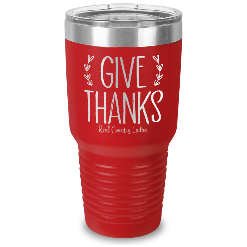 Give Thanks Laser Etched Tumbler