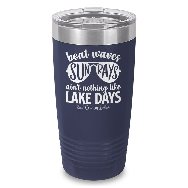 Boat Waves Sun Rays Laser Etched Tumbler