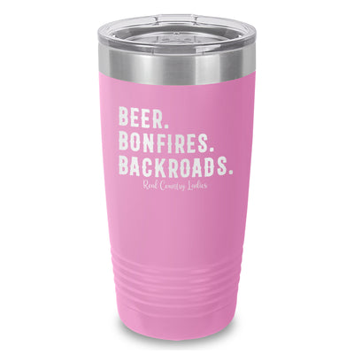 Beer Bonfires Backroads Laser Etched Tumbler