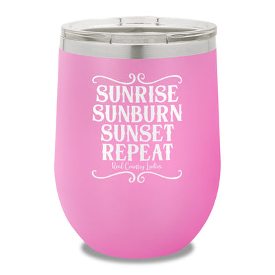 Sunrise Sunburn Sunset Repeat 12oz Stemless Wine Cup