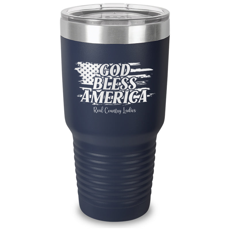 God Bless America Laser Etched Tumbler