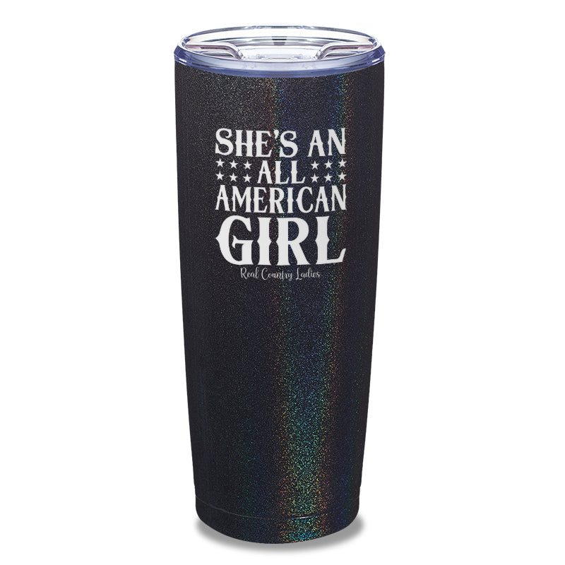 All American Girl Laser Etched Tumbler