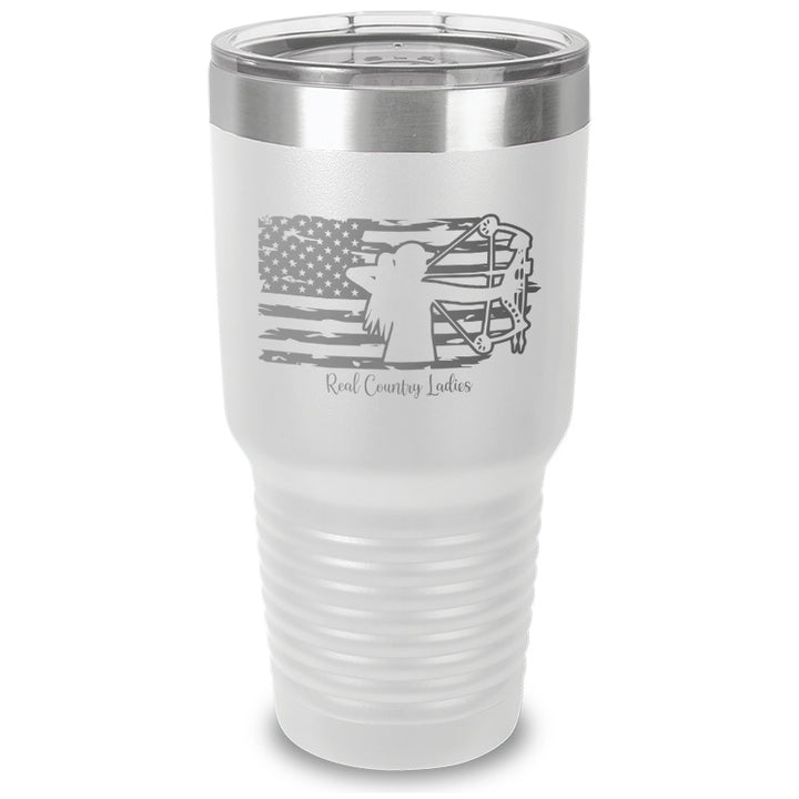 Bow USA Flag Laser Etched Tumbler