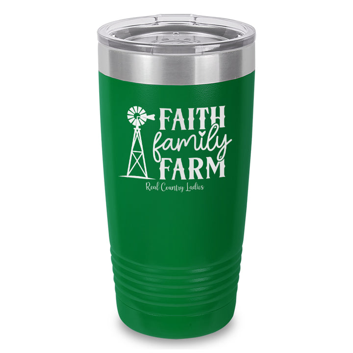 Faith Family Farm Laser Etched Tumbler