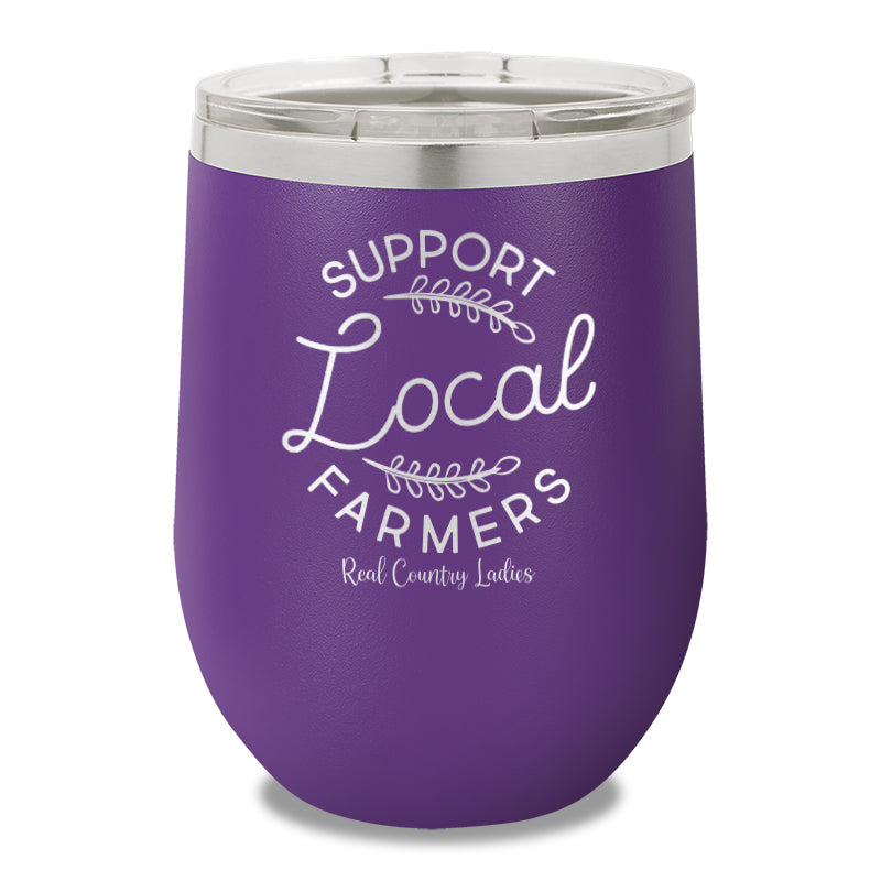 Support Local Farmers 12oz Stemless Wine Cup