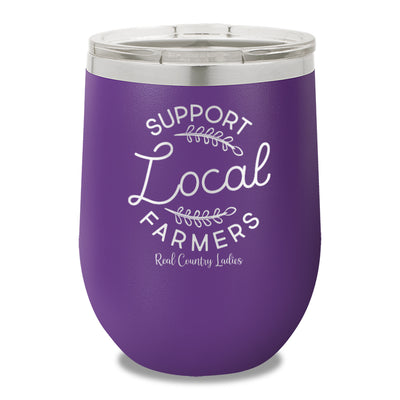 Support Local Farmers 12oz Stemless Wine Cup