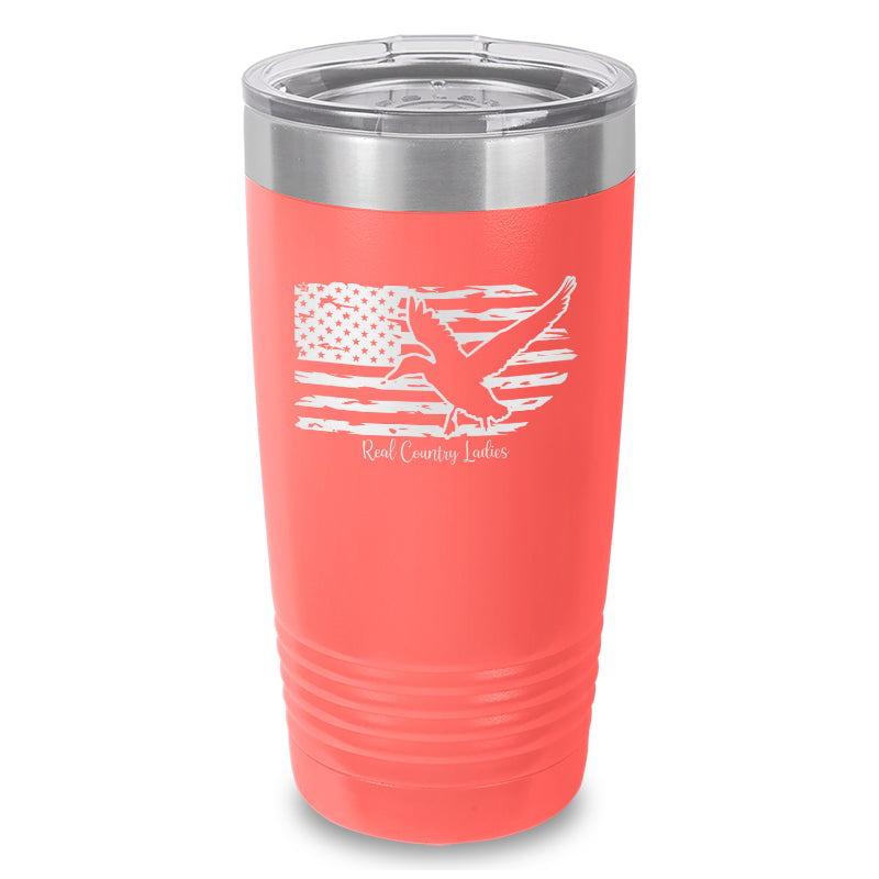 Duck USA Flag Laser Etched Tumbler