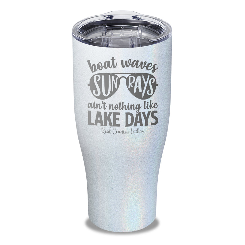 Boat Waves Sun Rays Laser Etched Tumbler