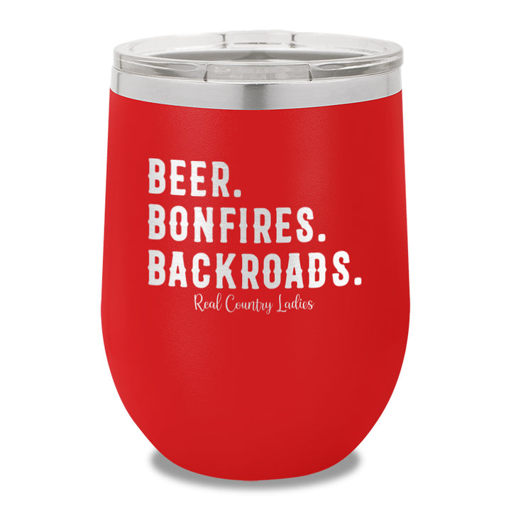 Beer Bonfires Backroads 12oz Stemless Wine Cup