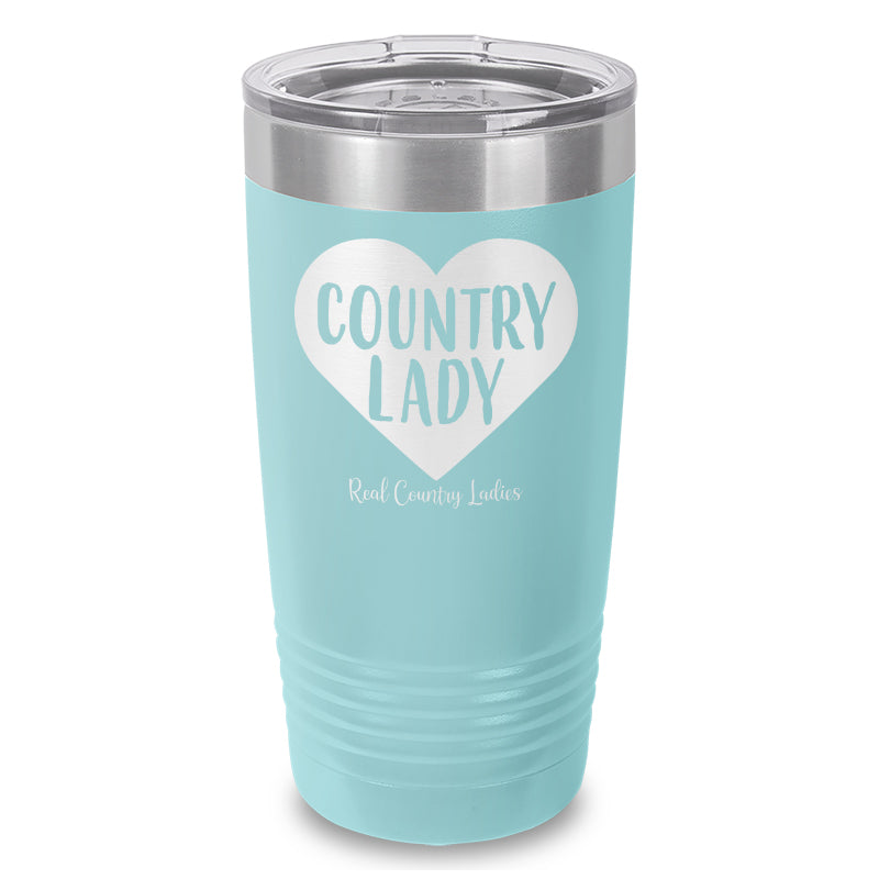 Country Lady Heart Laser Etched Tumbler