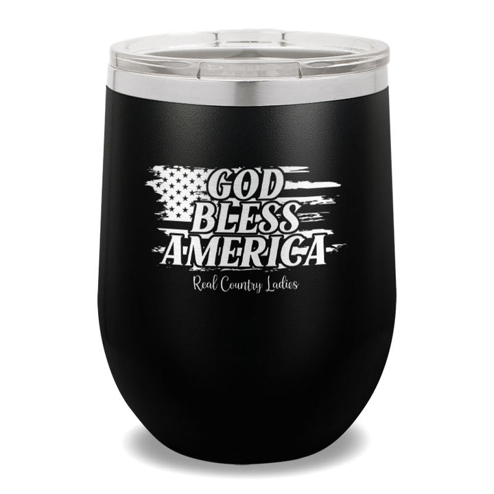 God Bless America 12oz Stemless Wine Cup