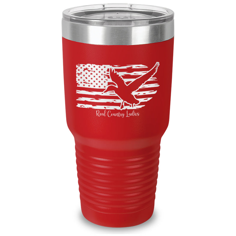 Duck USA Flag Laser Etched Tumbler