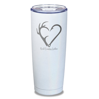 Hunting Fishing Heart Laser Etched Tumbler