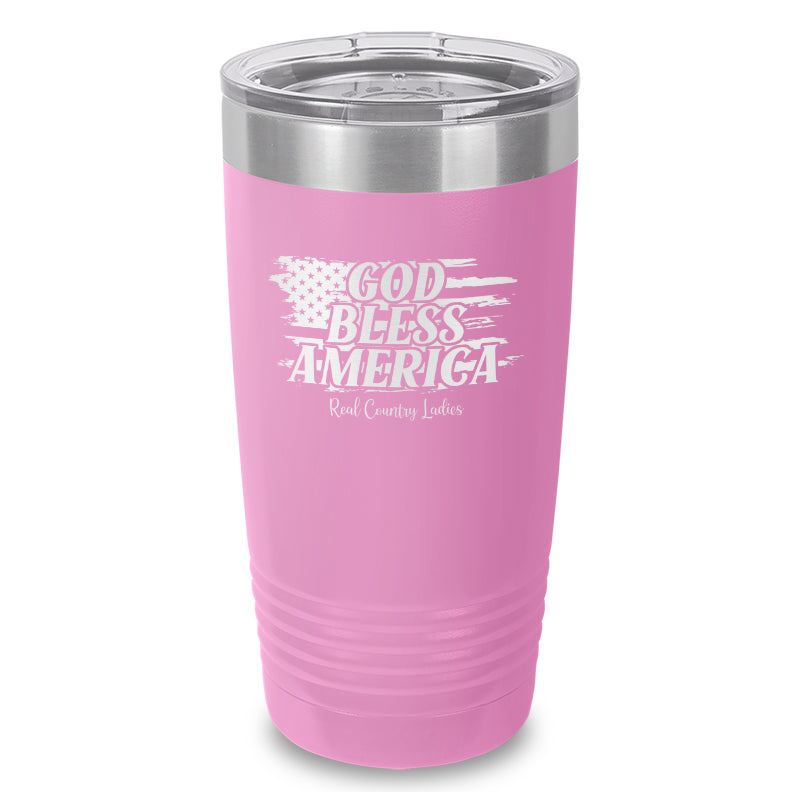 God Bless America Laser Etched Tumbler