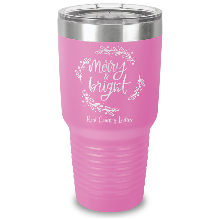 Merry And Bright Laser Etched Tumbler